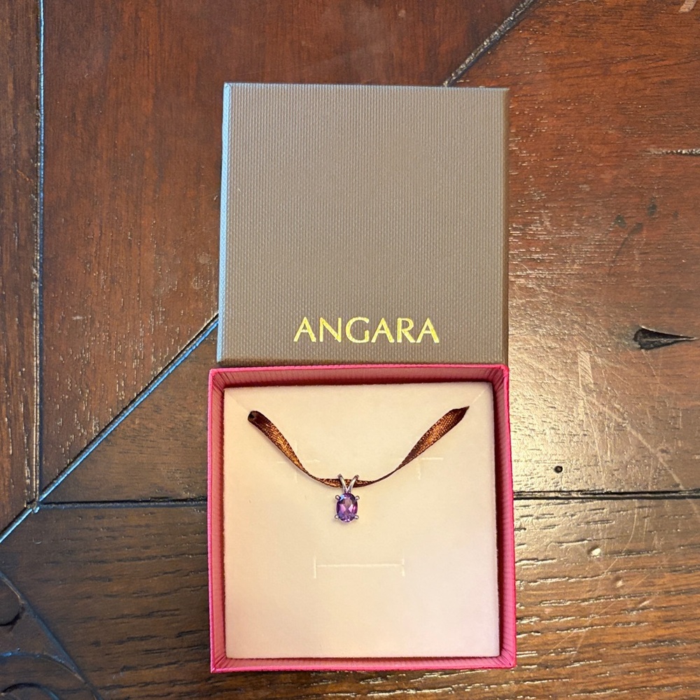 Angara Amethyst Gemstone Necklace NWOT